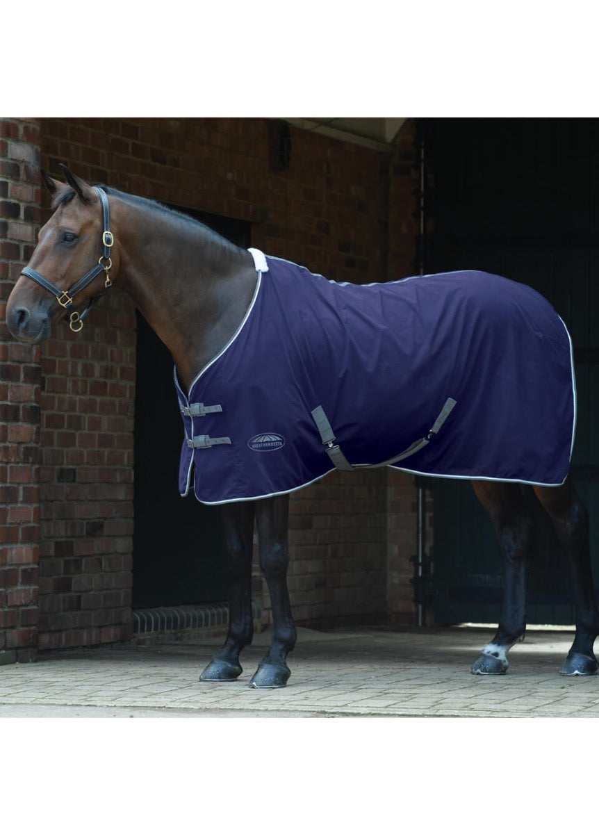 Weatherbeeta Cotton Show Sheet - Dark Blue/Grey/White