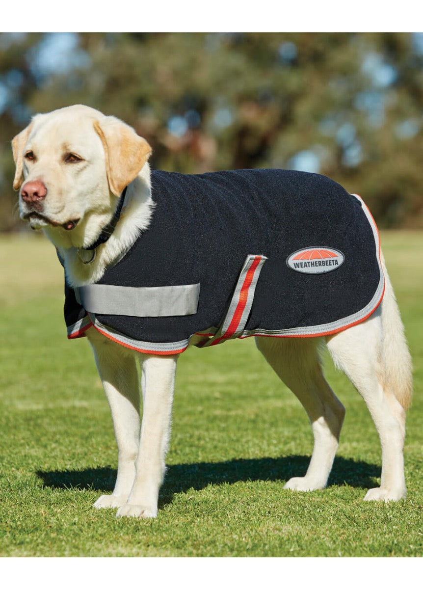 Weatherbeeta ComFITec Therapy-Tec Fleece Dog Coat - Black/Silver/Red