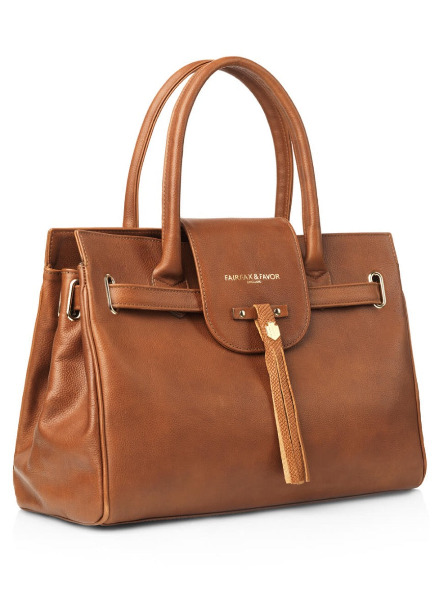 Fairfax & Favor Leather Windsor Handbag - Tan