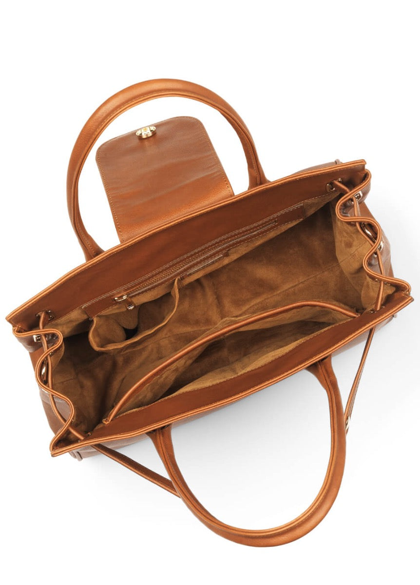 Fairfax & Favor Leather Windsor Handbag - Tan