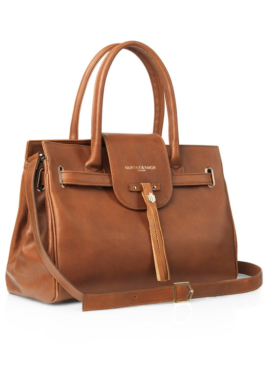 Fairfax & Favor Leather Windsor Handbag - Tan