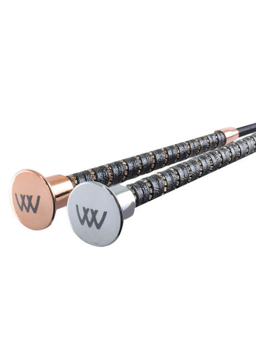 Woof Wear Twisted Dressage Whip - Black/Silver
