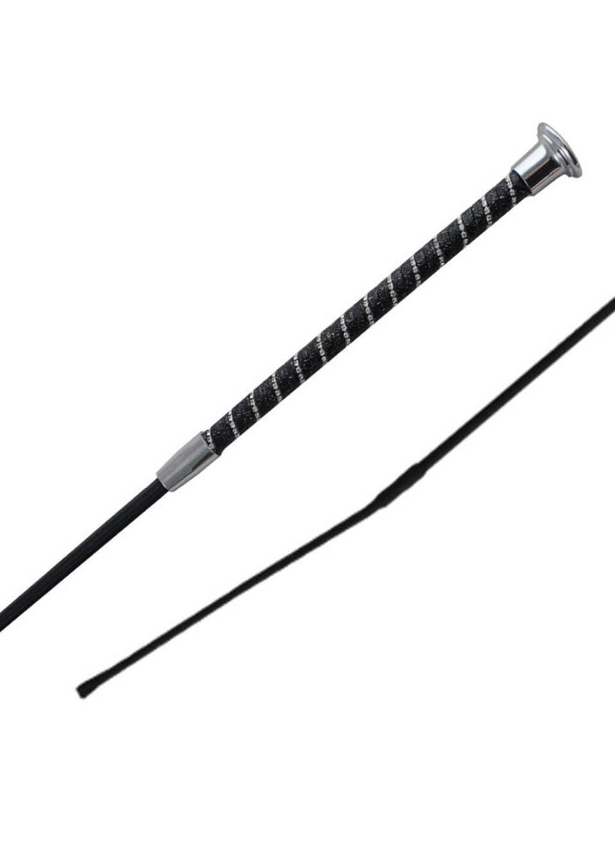 Woof Wear Twisted Dressage Whip - Black/Silver