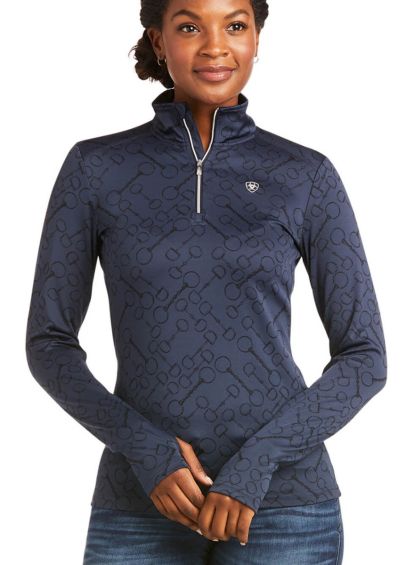 Ariat Womens Prophecy 1/4 Zip Long Sleeve Base Layer - Navy