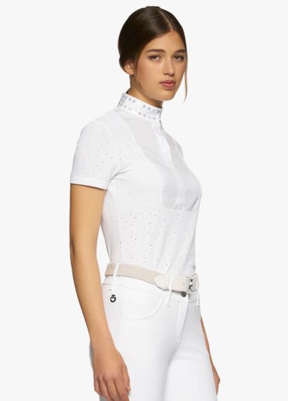 Cavalleria Toscana Micro Sequins Competition Shirt - White