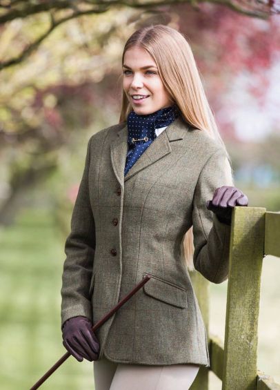 Equetech Ladies Claydon Tweed Riding Jacket - Green