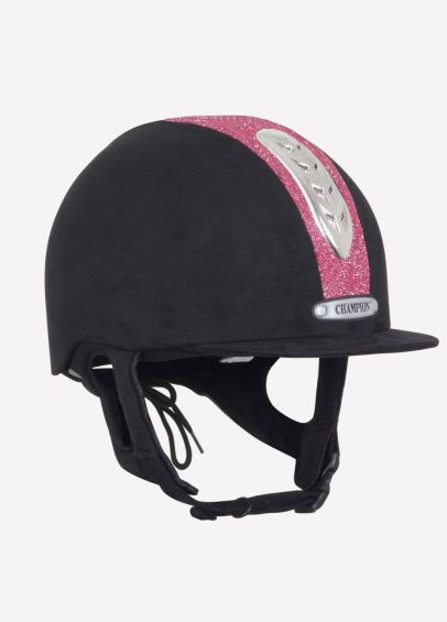 Champion Junior X-Air Dazzle Plus Riding Hat - Black/Pink