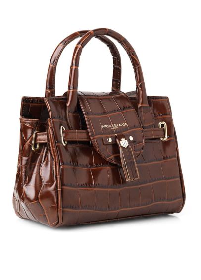 Fairfax & Favor Mini Windsor Leather Handbag - Conker