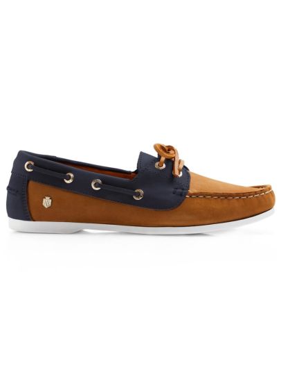 Fairfax & Favor Salcombe Deck Shoe - Tan/Navy