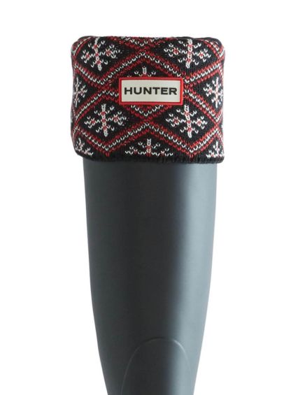 Hunter Recycled Fleece Fairisle Socks - Black Fairisle