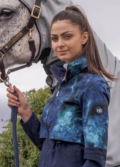 Horseware Carrie Riding Jacket - Green/Navy Tie Dye