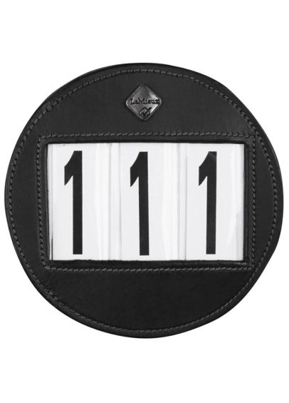 LeMieux Round Leather Bridle Number Holder - Black 