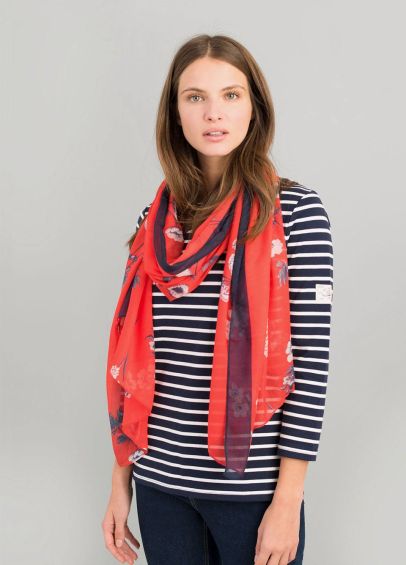 Joules Agatha Womens Large Printed Square Scarf - Navy Bees - Clothing from  Oakfield