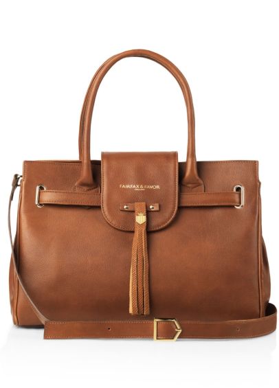Fairfax & Favor Leather Windsor Handbag - Tan